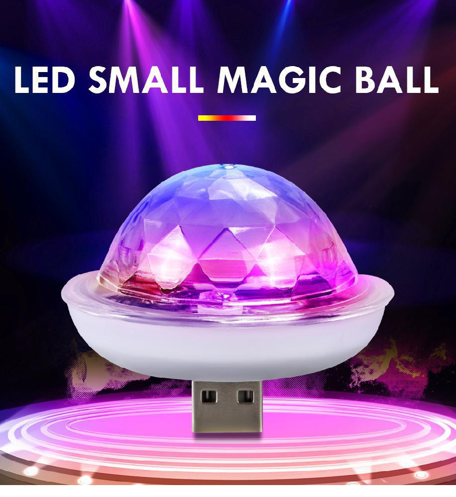 Luz LED RGB para escenario, BOLA MÁGICA activada por sonido para teléfono móvil, , decoración familiar, DC 5V, USB