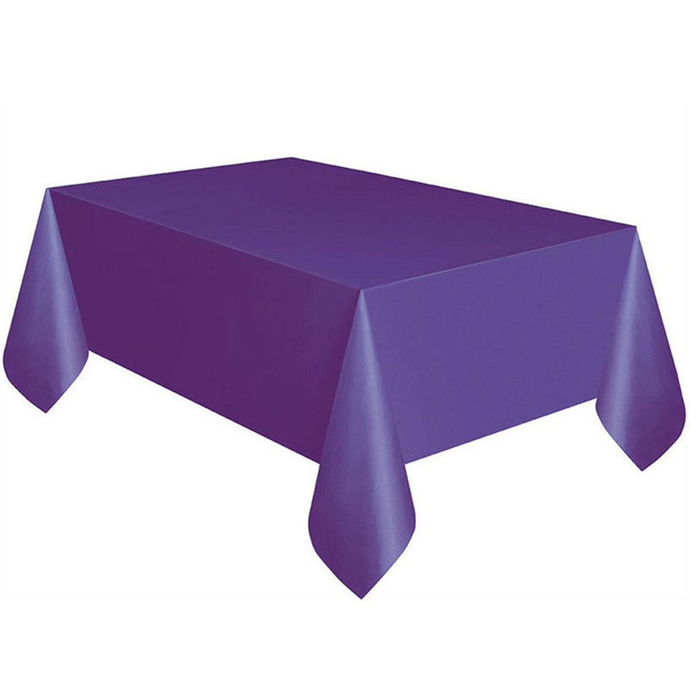 Large Plastic Rectangle Table Cover Cloth Wipe Clean Party Red White Black Tablecloth Covers for Birthday wedding christmas: PURPLE