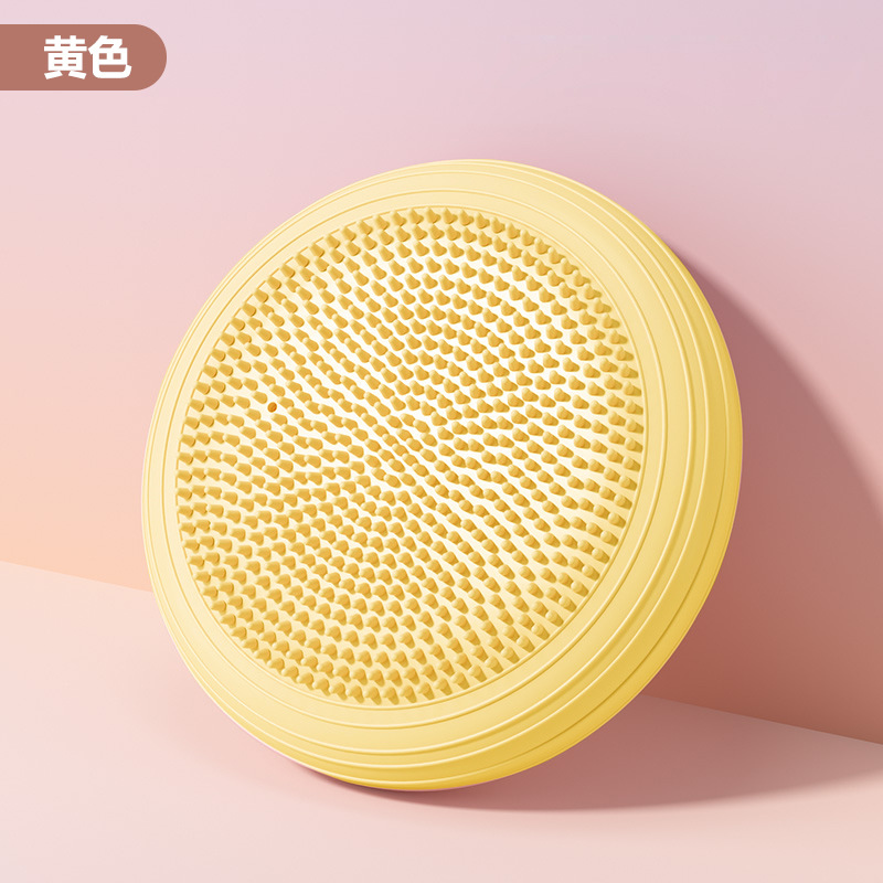 Oppustelig balanceskive til yoga og terapi - skridsikker pvc-vippepude, rehabilitering til børn/voksne: Brun