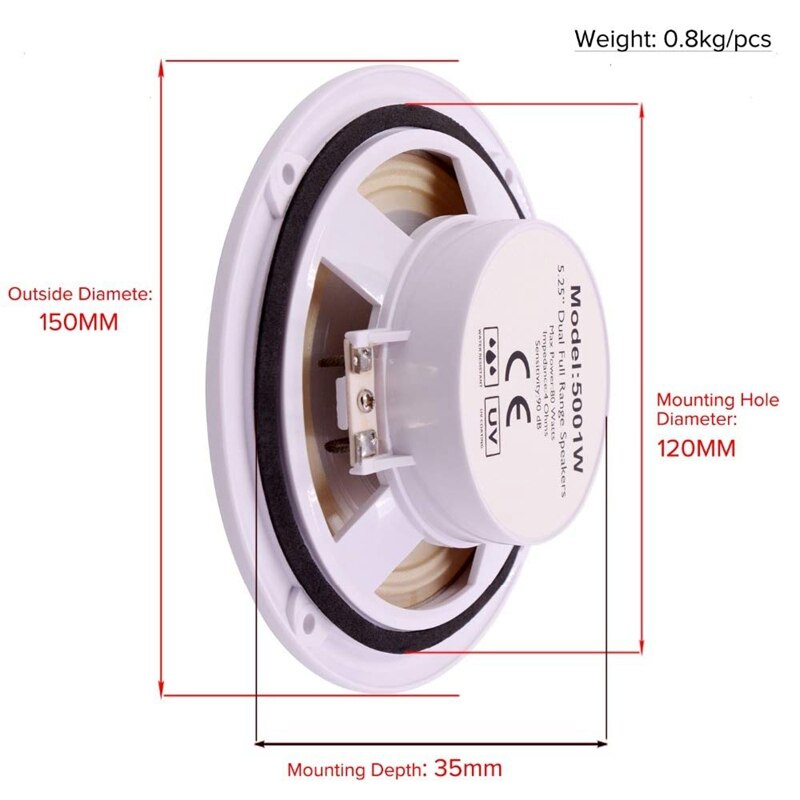 160W 5.25Inch Marine Boot Waterdicht Speaker Bluetooth Motorfiets Auto Outdoor O Stereo-installatie