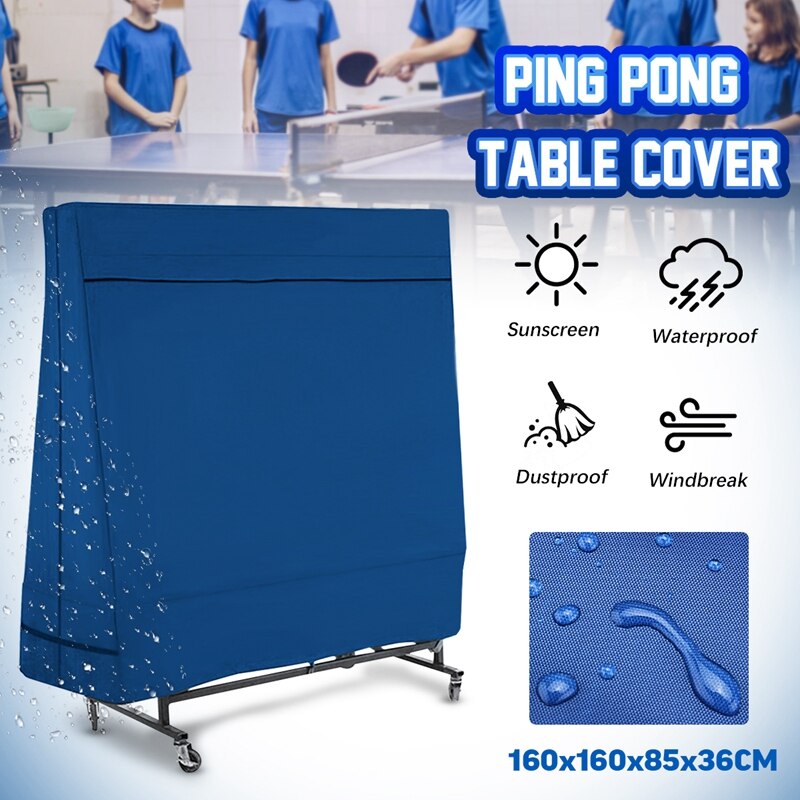 Ping Pong Table Covers Oxford Waterproof Outdoor Rain Wind Sun Dust UV Resistant Table Tennis Protective Storage Cover: Default Title