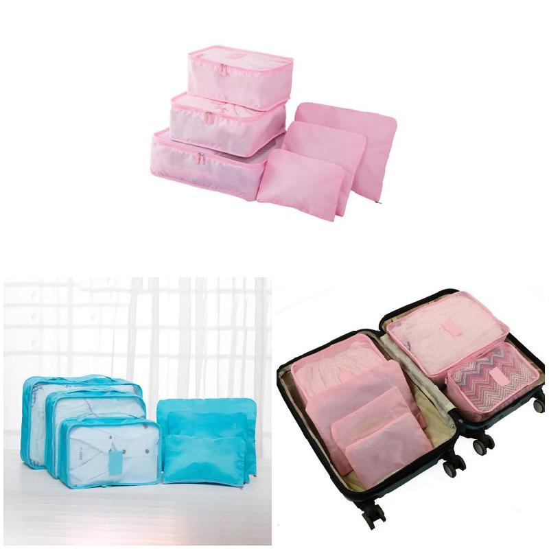 6 Stks/set Reizen Opbergtas Kleren Tidy Pouch Bagage Organizer Draagbare Opslag Case GR5