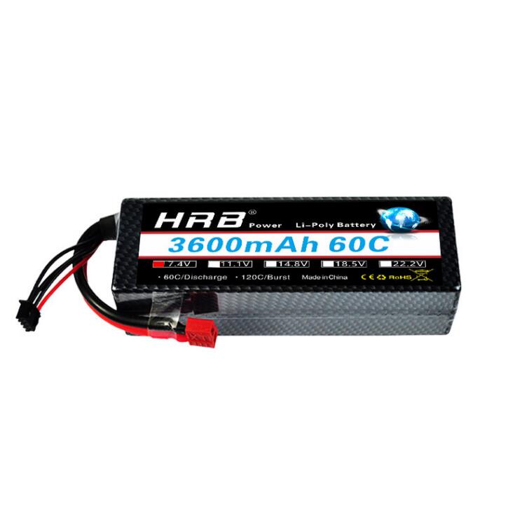 HRB 2S 7.4V RC Lipo Battery 3300mah 4200mah 6000mAh 7000mah 8000mah 100C Hard Case For Traxxas 1/10 Scx10 1/12 RC Monster Cars