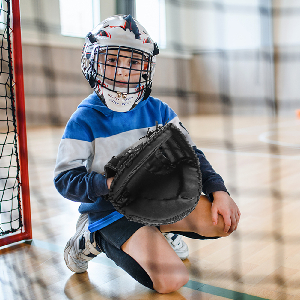 Honkbalhandschoen PU-leer Honkbal Softbal Catcher Dikker softbalhandschoen Slijtvaste Catcher Mitt voor jeugdvolwassenen Oefenen