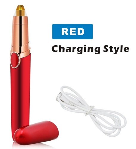 Electric Eyebrow Trimmer Women Face Razor Eyebrow Epilator Shaver Painless Fast Eye Brow Trimmer Portable Hairs Luxury Shaver: Red USB