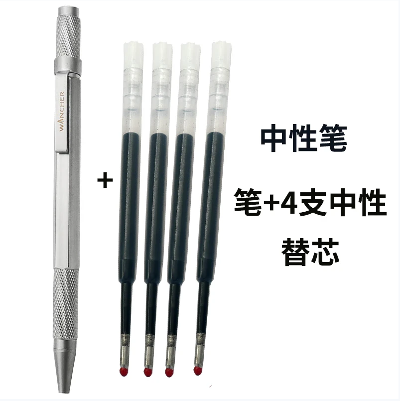 WANCHER Kugelschreiber Original Sechseck Durcheinander Metall rotierend Schwarz 0,5 mm Nachfüllung Austauschbar W1558 Büro Schule Schreibwaren: Lila
