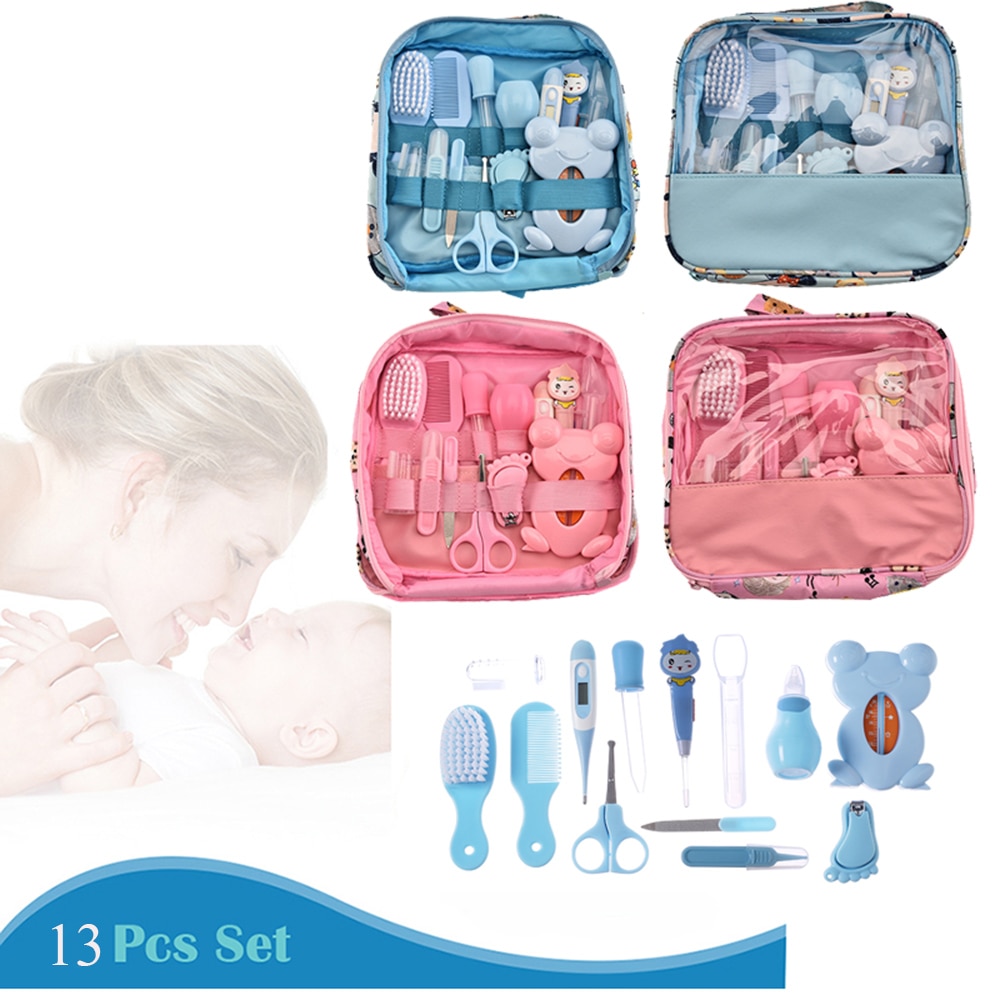 Multifunktionell baby nagelset 13 st/kit higiene bebe safty nagelklippare hårdvara manikyr näsrengöring tandborste för nyfödda