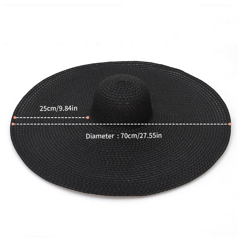 GEMVIE Oversized Straw Hat Summer Women Hat Packable Big Wide Brim Sun Beach Hat