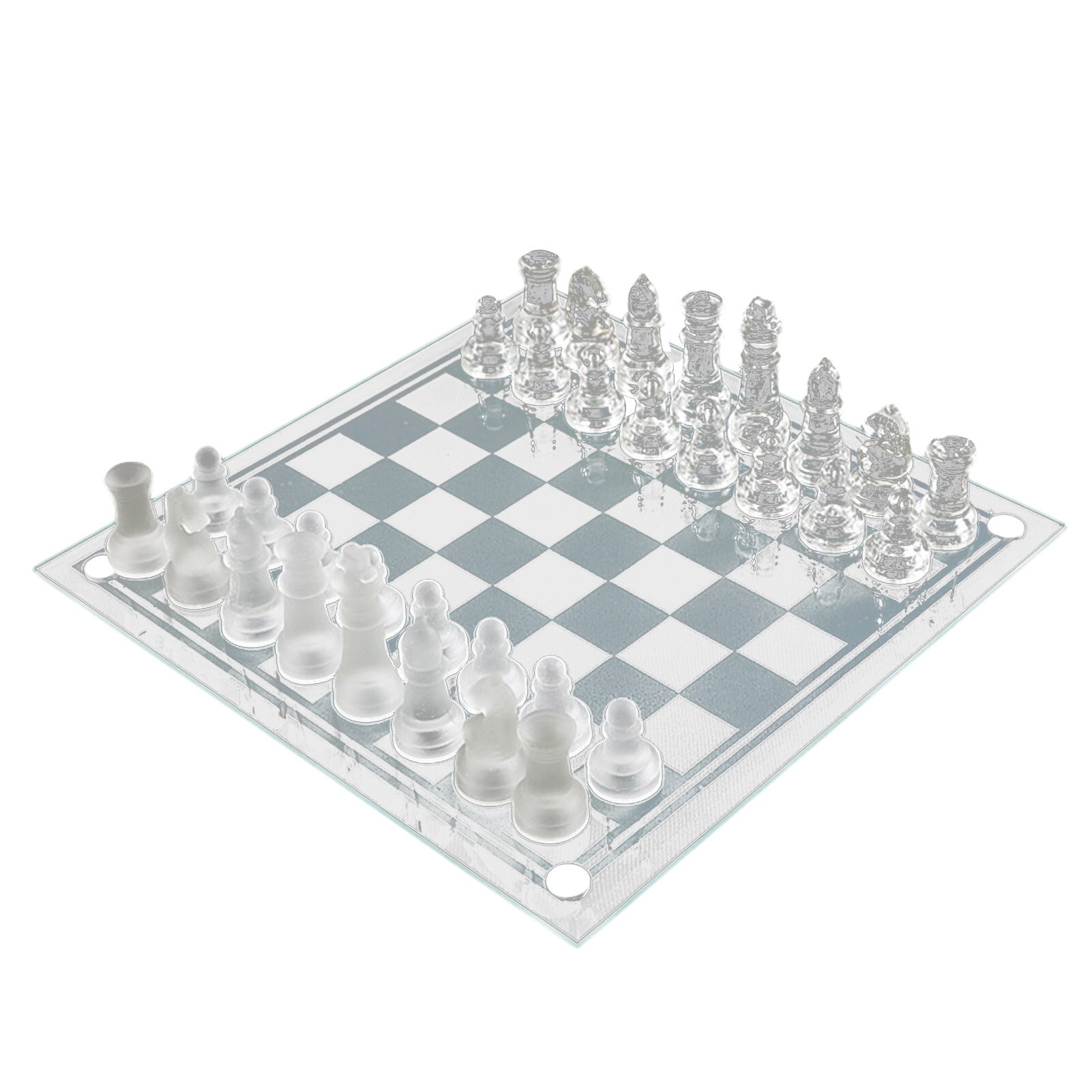 Glass Chess Game Uses High Chess Chess Board Childrens Party Entertainment Game Pieces: 25x25cm