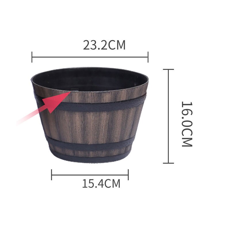 Hars Whiskey Vat Bloempot Ronde Planter Indoor Outdoor Tuin Yard Patio Wxv