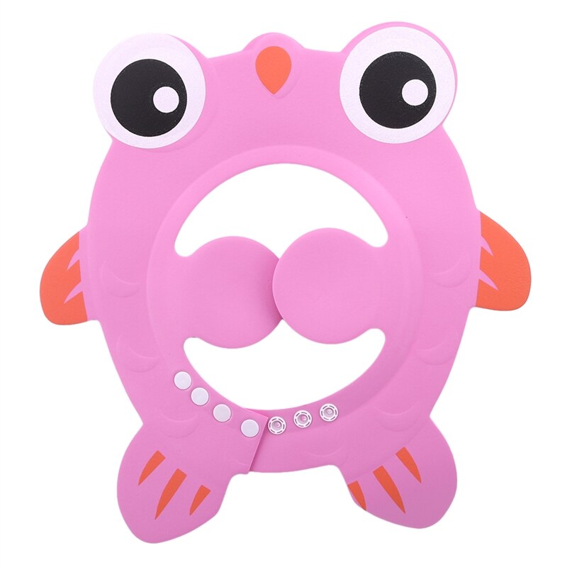 Baby Cute Cartoon Animal Shower Shampoo Caps Plasitc Waterproof Ear Eye Protection Child Hat Adjustable Bath Shield: pink