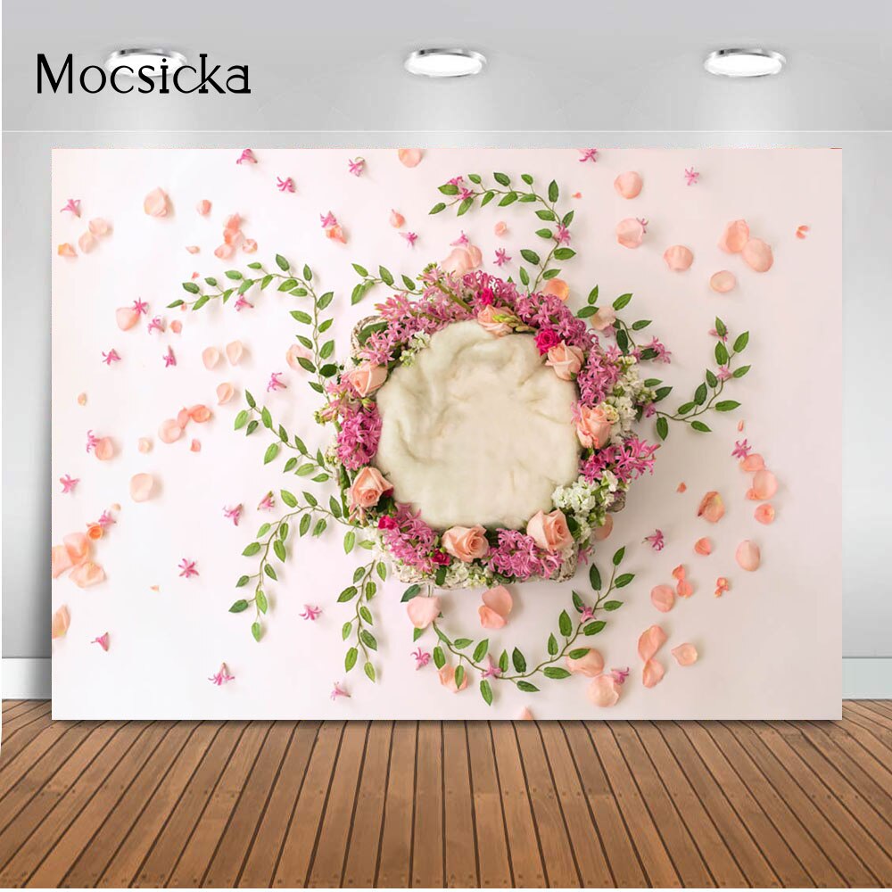 Newborn Baby Kid Photography Backdrop Infant Floral Art Photo Shoot Birthday Baby Shower Photo Background Studio Photocall Prop
