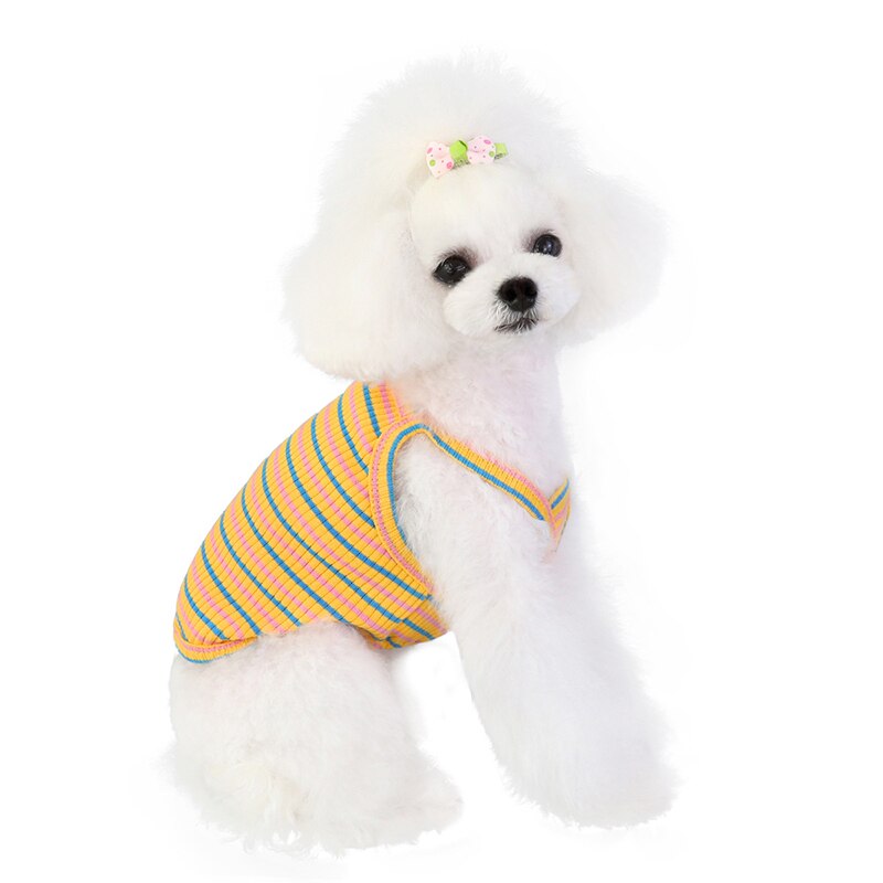 Classic Stripe Dog Shirt Cheap Dog Clothes For Small Dogs Summer Chihuahua Tshirt Cute Puppy Vest Yorkshire Terrier Pet Clothes