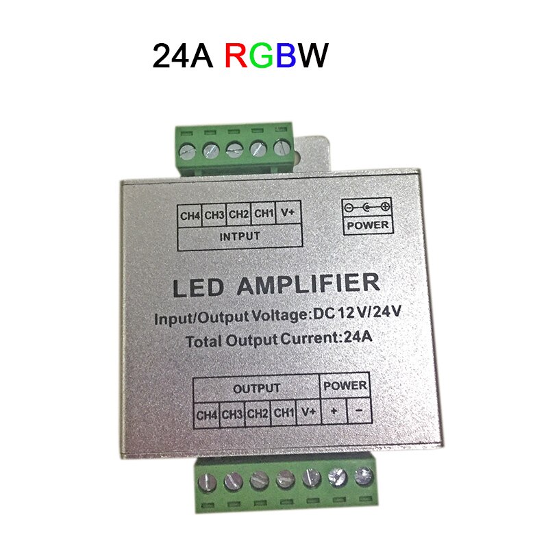 DC12V/24V Rgb/Rgbw/Rgbww Rgb + Cct Led Versterker 12A/15A/24A/30A Rgbwc Led Strip Tape Power Repeater Controller: 24A RGBW