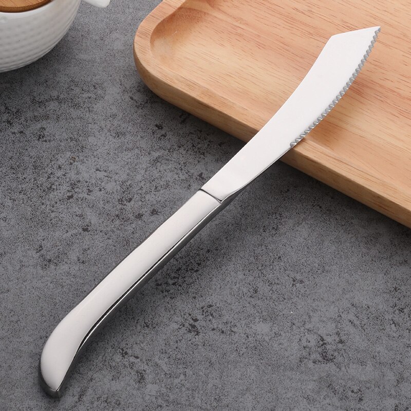 4 &amp; 8 stk rustfritt stål spesialhåndtak fruktkniv bordkniver restaurantbestikk middagskniv gull biffkniver servisesett: Sølv -4 stk
