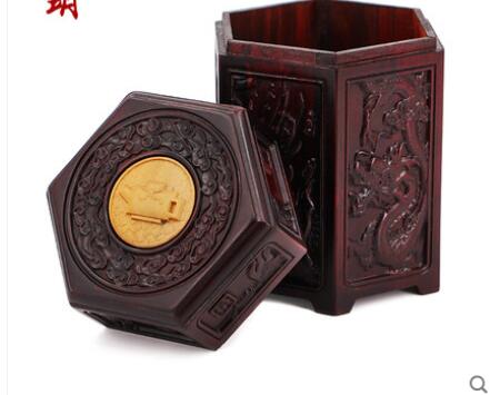 Thee blikken houten deksel houten mahonie handgemaakt antiek pruim orchidee bamboe massief hout chinees klassiek retro 100 g