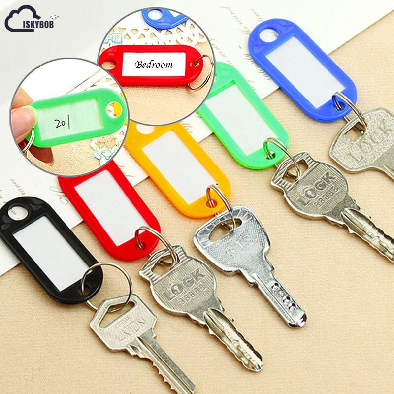 ISKYBOB Nova 10 PCS Colorido Porta Etiquetas ID Name Tags Dividir Anel Chave Do Carro Chaveiro Chaveiro