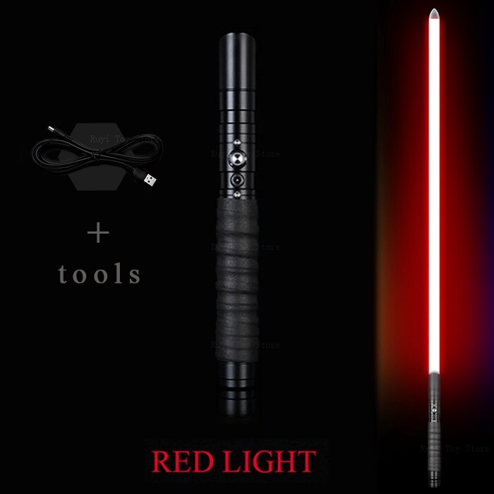 USB Spada Laser Giocattolo Luce Sciabola Kpop Lightstick Rgb Spada Laser Luminoso Led Del Giocattolo Del Metallo di trasporto della Maniglia Heavy Dueling 12 di Colore Cambiamento di Volume: Black-Red