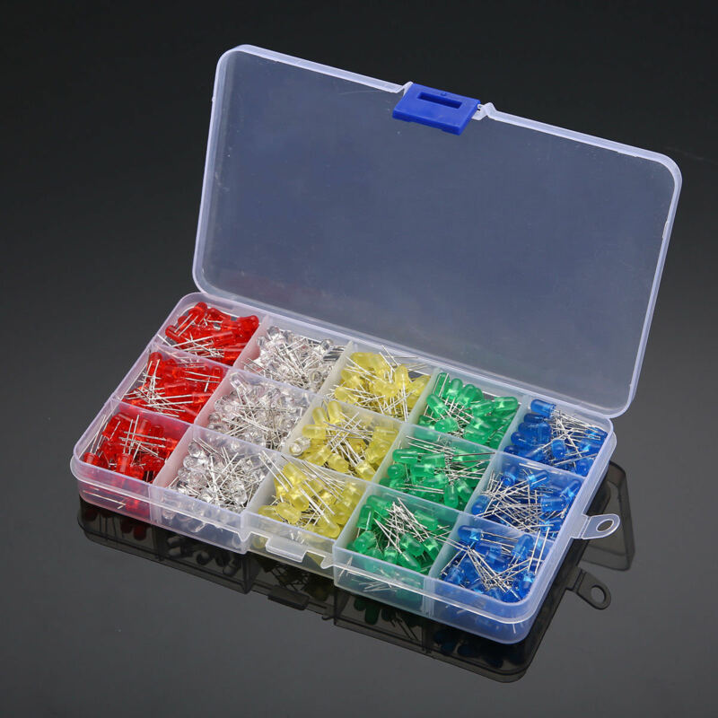 500pcs 5mm LED diode light assorted kit DIY LED kit white yellow red green blue electronic diy kit