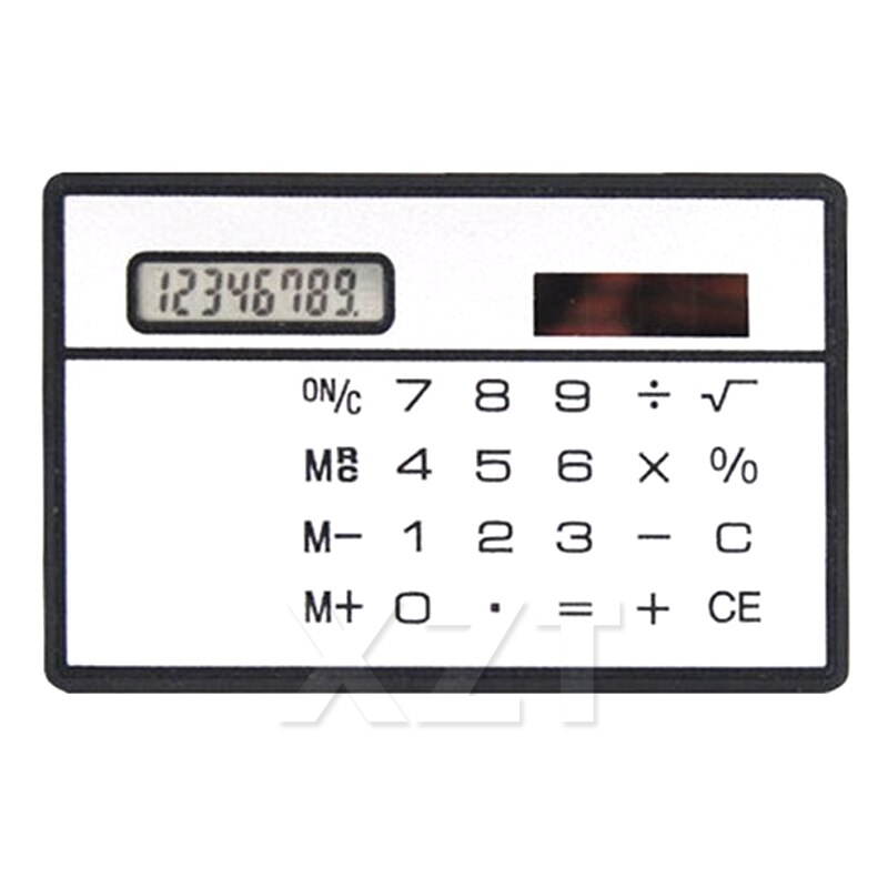 10pcs/Lot Newest Slim Credit Card Calculator Solar Power Pocket Calculator Novelty Small Travel Compact Calculator