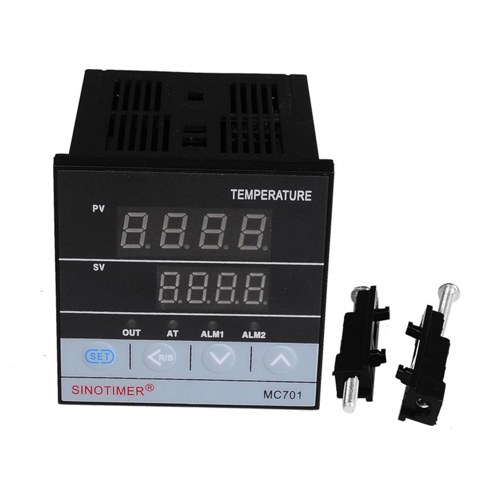 Contrôleur de température, entrée PT100 K, Thermocouple numérique PID SSR, sortie de relais de chaleur avec alarme, coque courte Fahrenheit