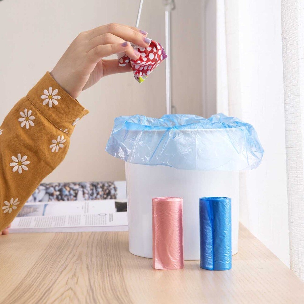 OTHERHOUSE 30Pcs Small Trash Bags Roll Disposable Garbage Bag Waste Bag for Desktop Trash Can Home Accessories