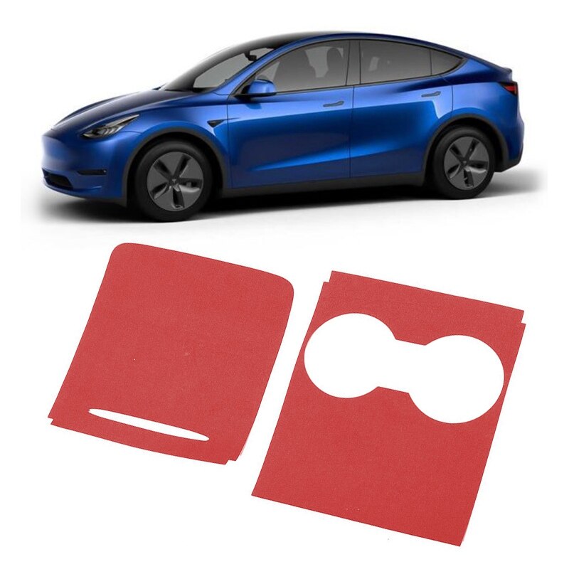 Daim En Cuir Intérieur De Voiture Center Support De Verre Console Panneau ABS COUVERTURE Garniture Pour Tesla Modèle 3 ans Boîte DE RANGEMENT Panneau