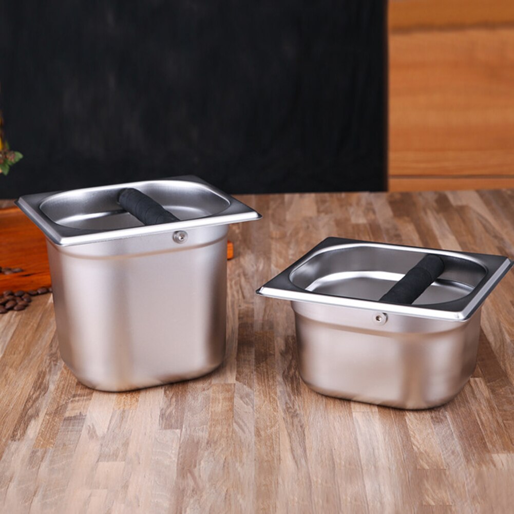 Caja portátil de acero inoxidable para residuos de café en polvo, contenedor de reciclaje de café molido para el hogar