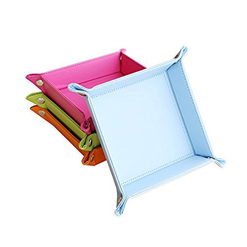 Xrhyy pu læder kammertjener bakke terningeholder multi-brug catchall bakke desktop natbord organisator sengekant caddy til kontoret eller hjemmet