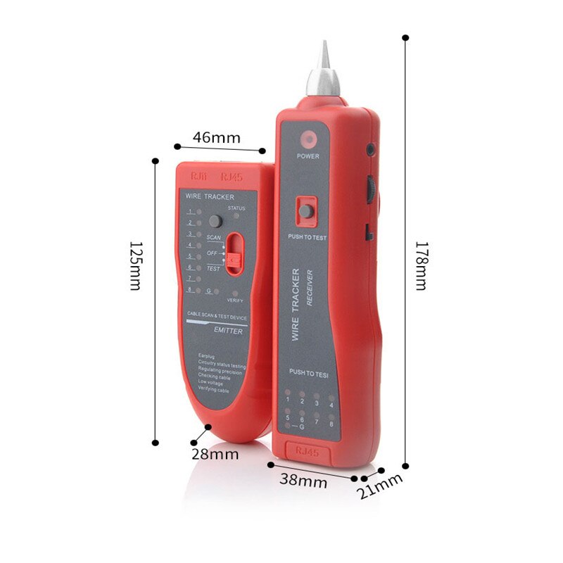 Wire Tester Tracker Diagnose Tone Finder RJ11 RJ45 Cat5 Cat6 Telephone Wire Cable Tester Toner Tracer Inder Detector Networking