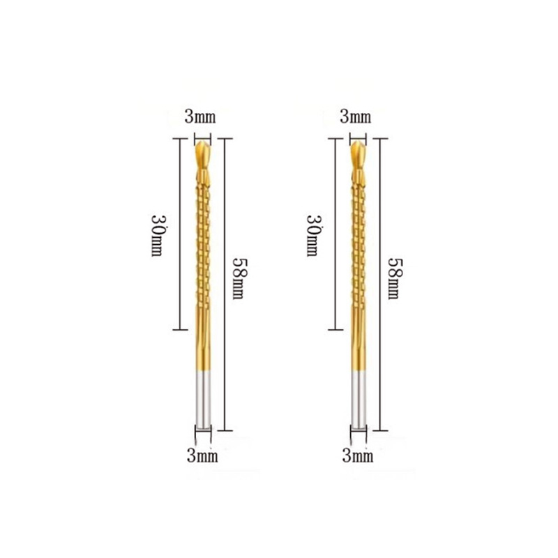 Juego de brocas helicoidales HSS, 6/2 Uds., 3-8mm, ranurado dentado, grifo de corte, sierra en espiral, sierra perforadora de madera, Metal y plástico, herramientas de taladro de titanio: Marrón