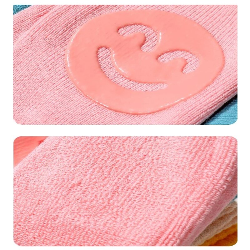 Coudières/genouillères antidérapantes pour enfant, pour garçon ou fille, accessoires de protection des coudes et des genoux pour bébé et nourrissons unisexe, avec une forme de sourire, pour la sécurité, chauffe-jambes
