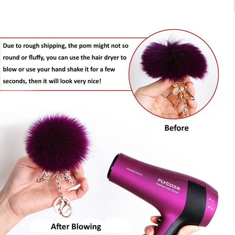 DIY Women Faux Raccoon Fur Pom Poms Ball for Knitting Beanie Hats Accessories Soft Hat Decoration with Buckle Hairball