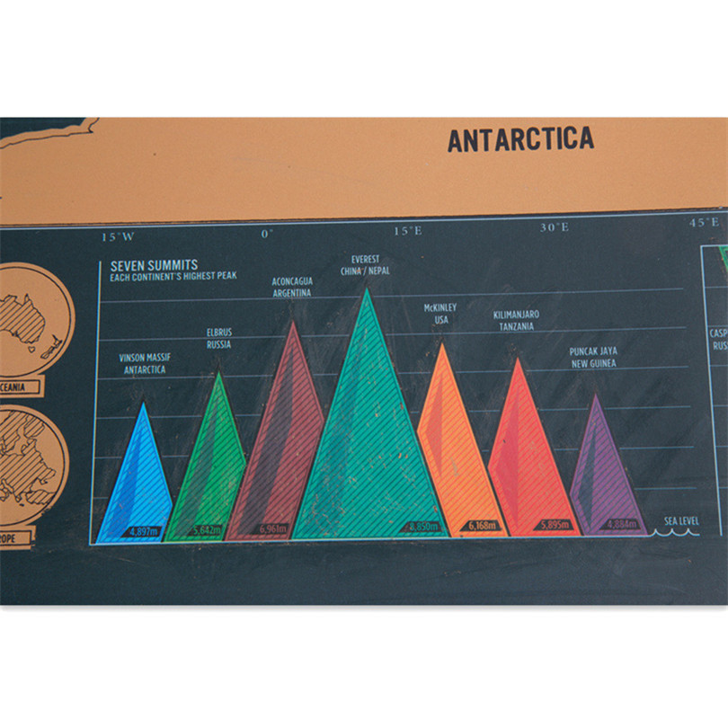 Deluxe Erase World Travel Map Scratch Off Travel Scratch Map 42x30cm Room Home Office Decoration Wall Stickers Small World Map