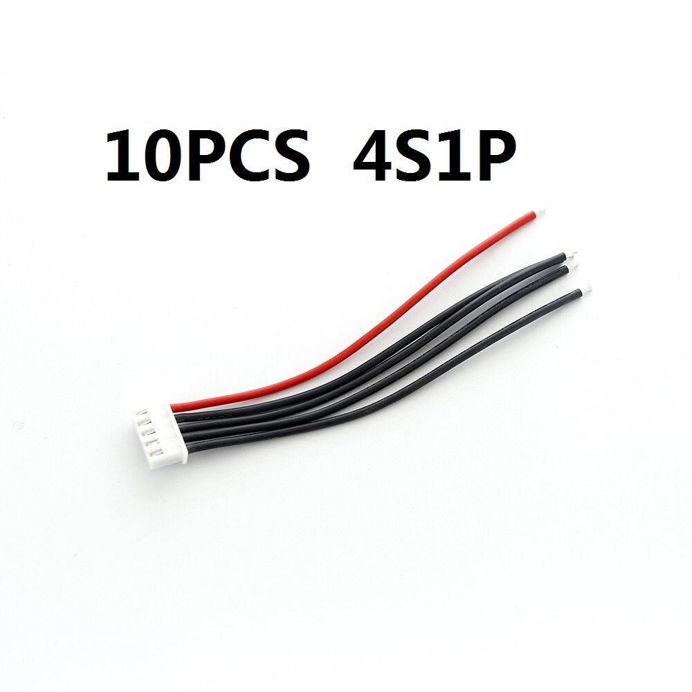 10 sztuk/partia 2s 3s 4s 5s 6s LiPo akumulator balans ładowarka wtyczka linia/przewód/złącze 22AWG 100mm JST-XH2.54 kabel balansujący do zabawek RC: Czerwony