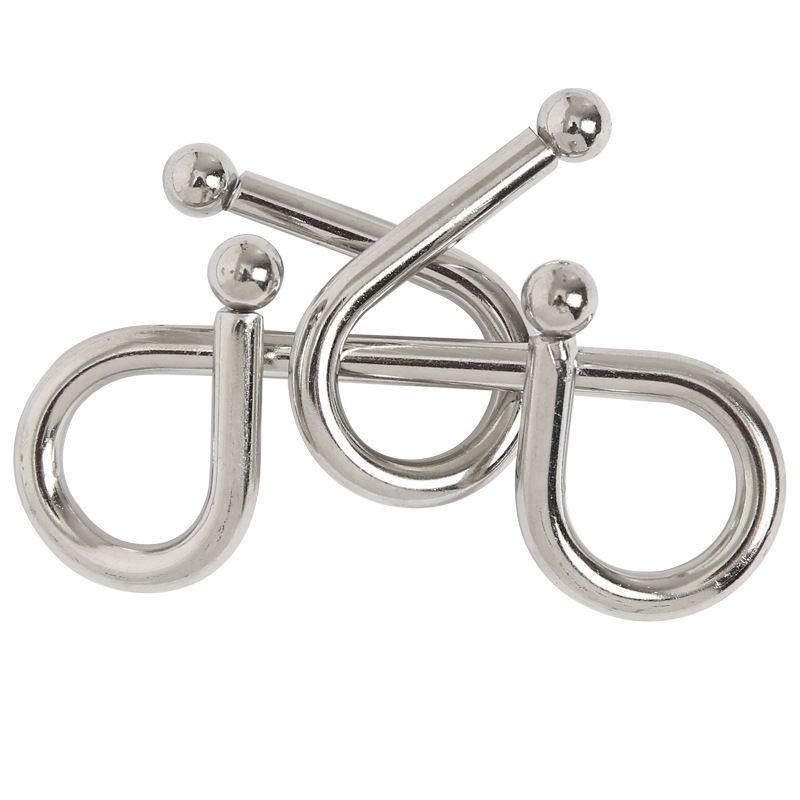 Hebilla de inteligencia de bolas de acero Extra grandes, juguetes de rompecabezas, anillo de desbloqueo de inteligencia, hebilla M, hebilla S: Oro