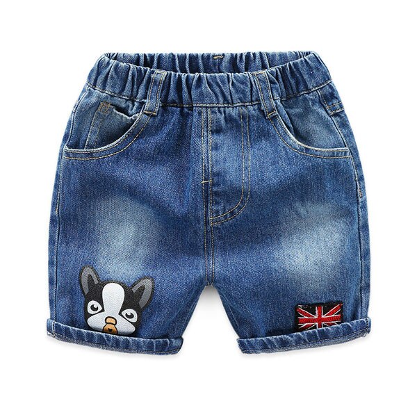 Børn sommer print korte jeans bukser børn cotten afslappet bukser til baby drenge løse shorts 2 to 8 år gammel: Mørkeblå / 6t