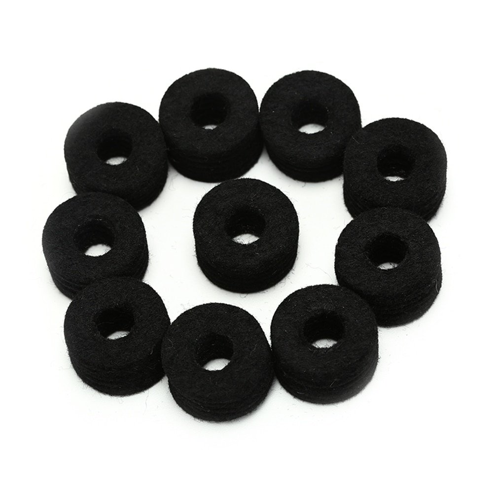 10 stk trommesett cymbal filt pads perkusjon tilbehør kit pad beskyttelse effekt for tromme skiver filt
