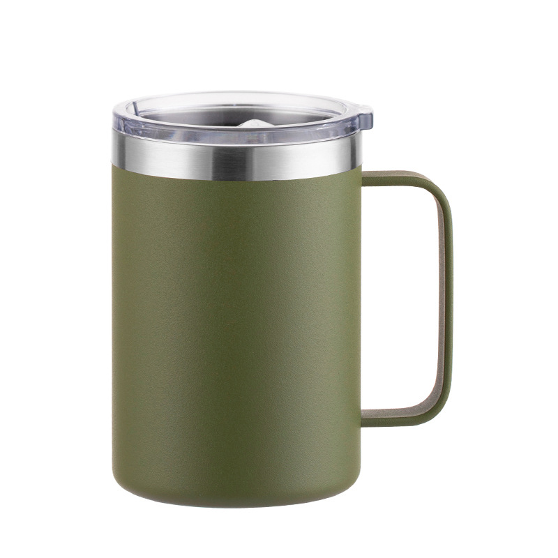 Nueva taza de café de acero inoxidable de doble pared, taza de té de 12oz y 16oz, 350ml, 450ml, termo aislado, tazas al vacío con mango