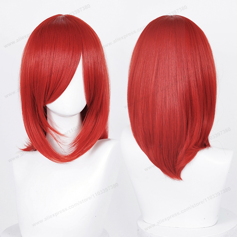 Anime 40 cm Mittel Basic Synthetische Knall blond Cosplay Perücke Schwarz Weiß verrotten Rosa Grün Braun Gold Blau Frauen Hitzebeständige haar