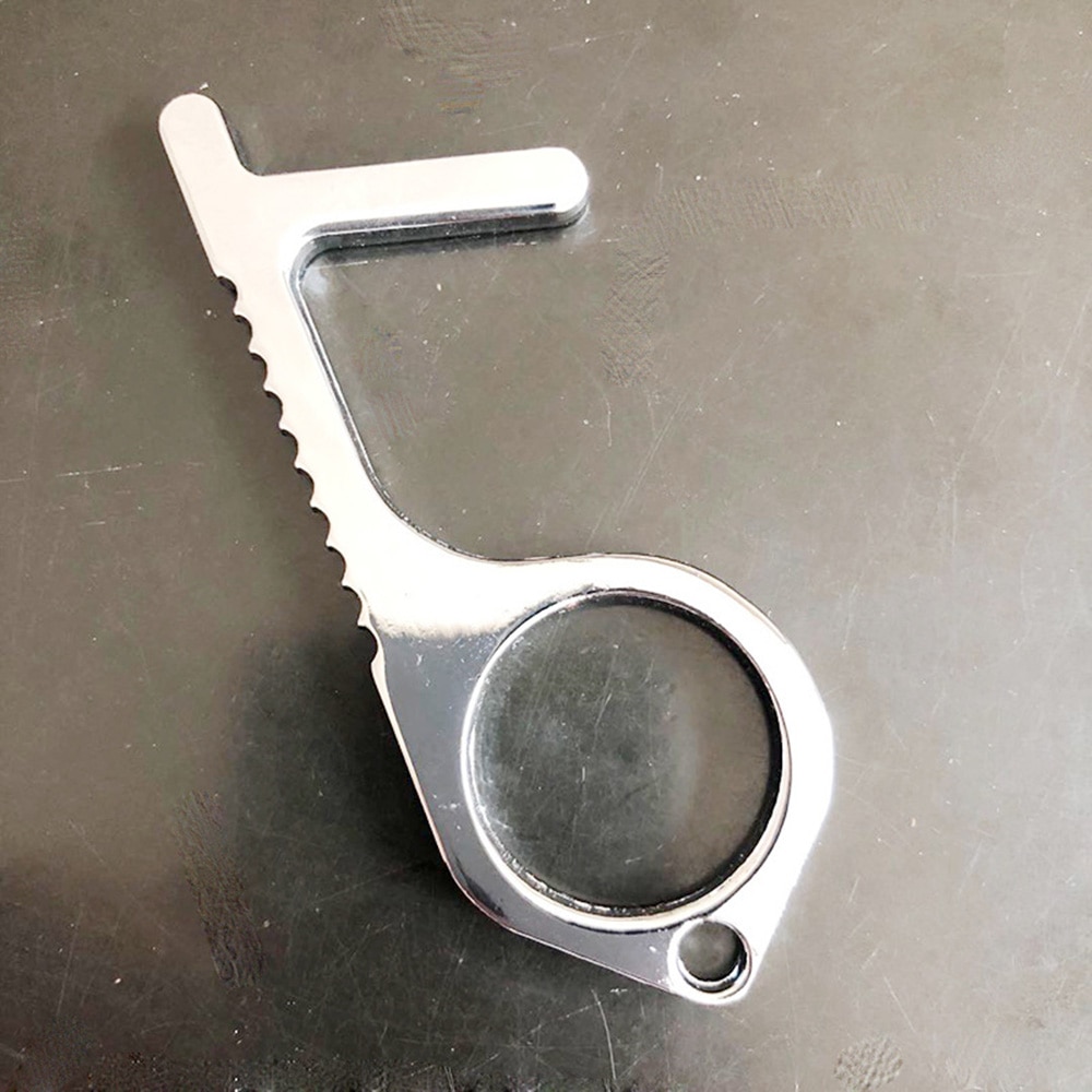 Przenośna prasa EDC mechanizm otwierania drzwi zapobieganie narzędzie higiena ręka antybakteryjny aluminiowy uchwyt kluczowy wisiorek akcesoria robić izolacji bez dotyku