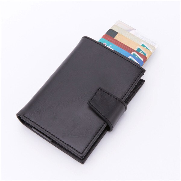 ZOVYVOL RFID Blocking Card Holder - Slim Metal & PU Wallet - Business Card Case for Men & Women: Black x-45
