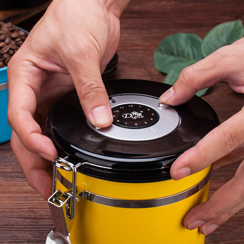 Roestvrijstalen koffiebonen verzegelde blikken met uitlaatklep roestvrijstalen verzegelde blikken theeblikken melkpoederblikken 800ml