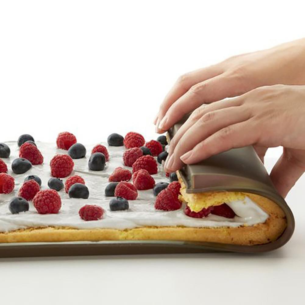 Flexible Soft Silicone Swiss Roll Mold Pastry Cake Cookie Baking Sheet Pad