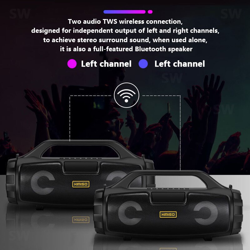 Big Power Bluetooth Speaker Outdoor Wireless Portable Column Music Center 4Dstereo Soundbar Subwoofer Boombox Support AUX TF FM