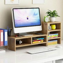 Desktop monitor stand computer pleje hals skærm riser træ hylde sokkel stærk bærbar stand bordholder til notebook tv