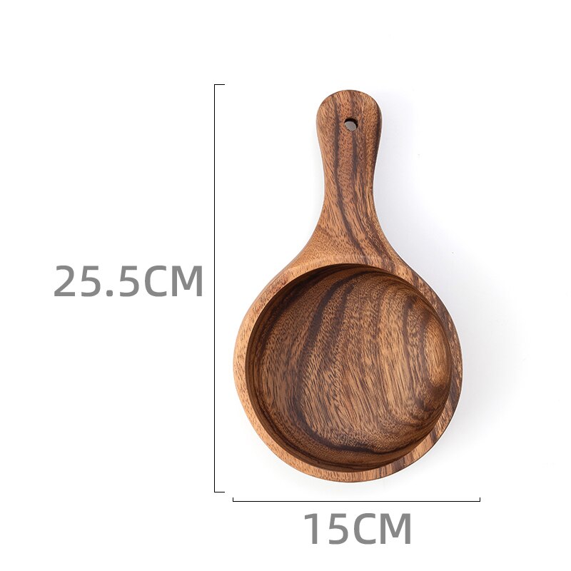 Hemu Life Natural Wood Japanese Style Kitchen Accessories Simplicity Handle Bowl Water Scoop High Temperature Resistance: B 25.5X15cm