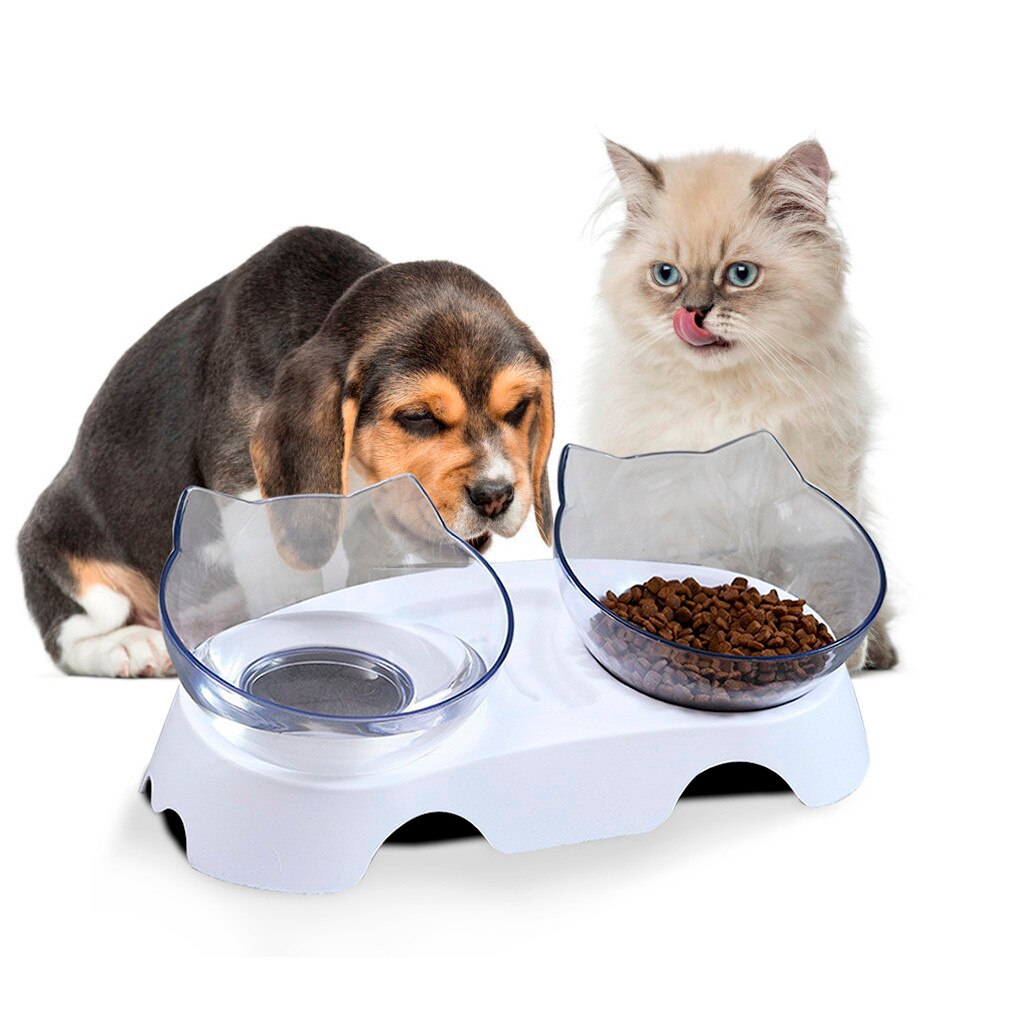 4 # Pet Hond Kat Slow Feed Beschermen Wervelkolom Bowl Drinken Bescherming Maag Kom Dubbele Drinken Schotel Feeders Kleine Hond accessoires