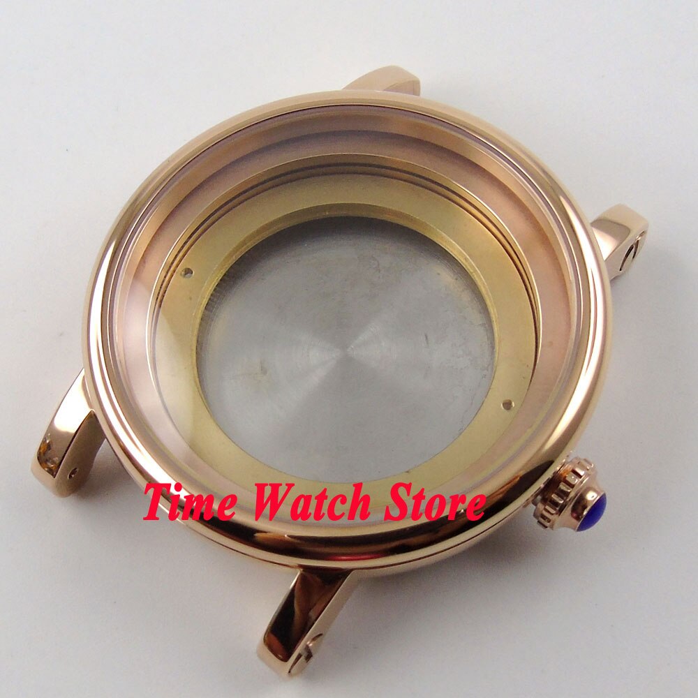 43mm Debert fit ETA 2836 movement Rose gold plated stainless steel watch case C78