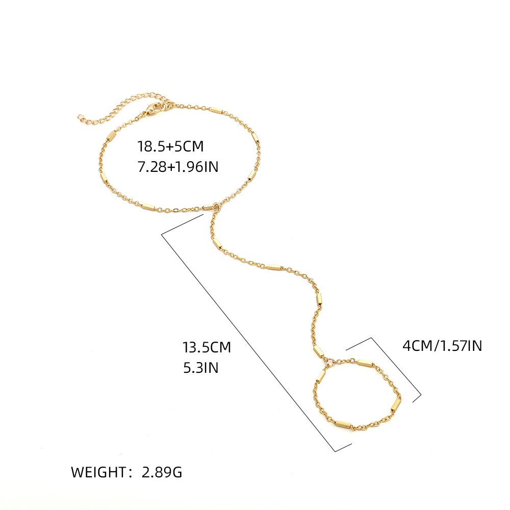 Creatieve Koper Metalen Dunne Kettingen Aansluiten Vinger Armbanden Voor Vrouwen Mode Gouden Vinger Hand Link Chain Sieraden
